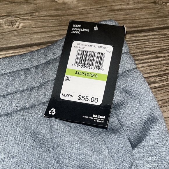 Under Armour Men's Sweatpants Pants Size 5XL Loose Gray Fleece 1373402-012 NWT - Picture 3 of 7